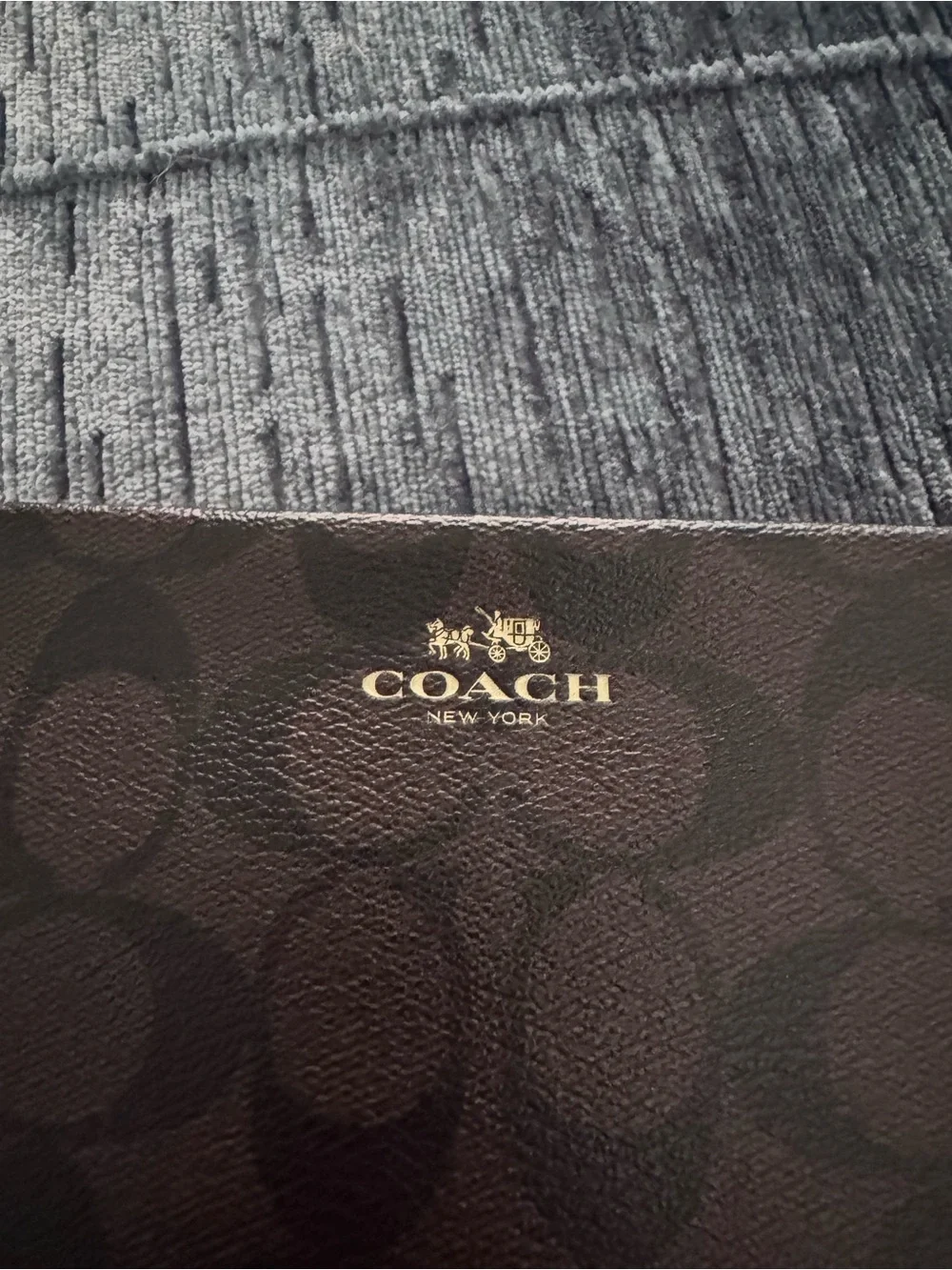 Coach Brown Signature Zip Bag with Gold Logo - Picture 3 of 6